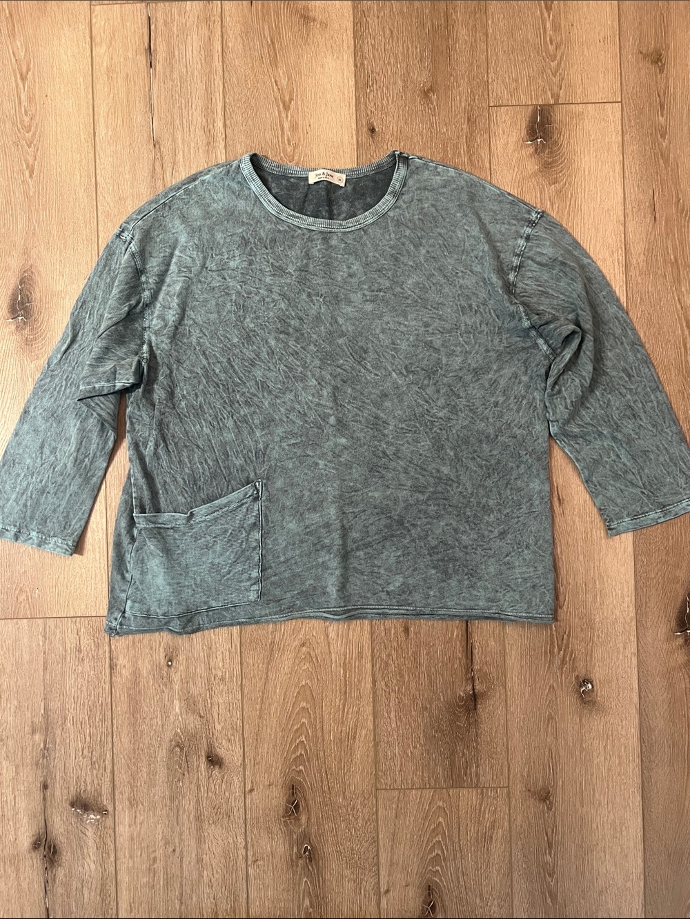 Jess & Jane - Heathered Teal/Gray Top, Size XL, Made is USA, Great Condition!